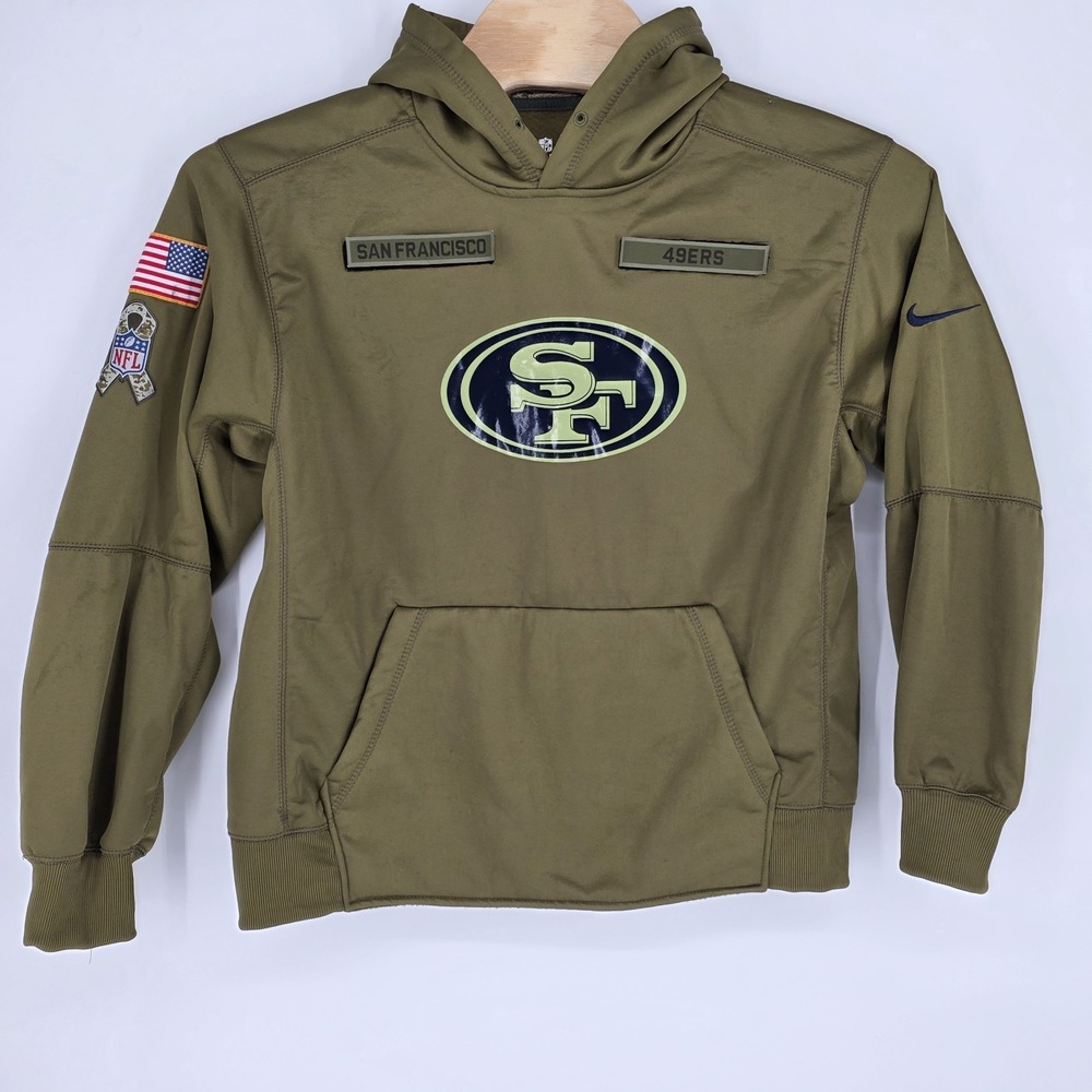 San Francisco 49ers Nike Hoodie Mens XL Green Salute To Service Football Niners